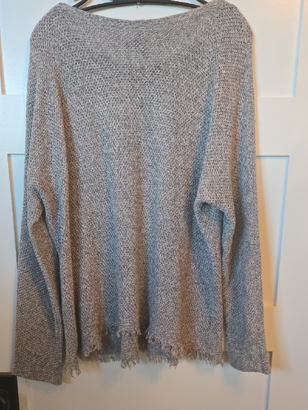 Eileen Fisher Heather Gray Knit Boat Neck Tunic Sweater Organic Linen XL - Picture 3 of 6
